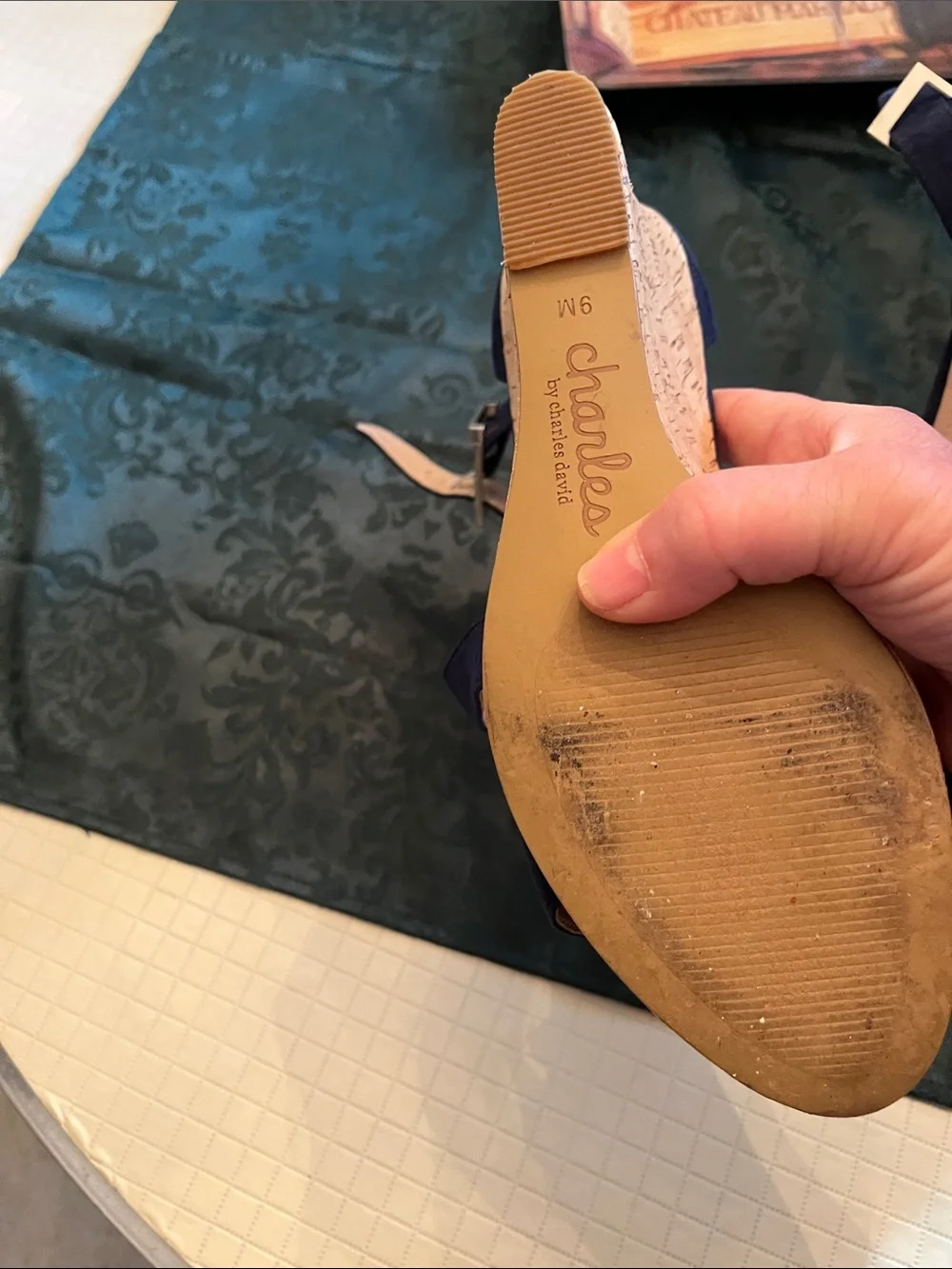 Charles David navy suede